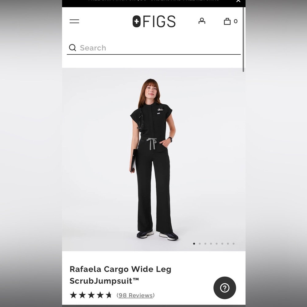 NWT figs Rafaela cargo jumpsuit